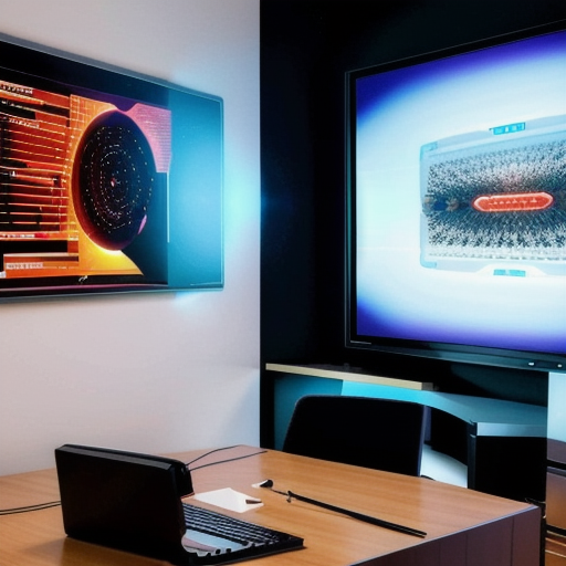 Enterprise strategy workspace with dashboards, no people